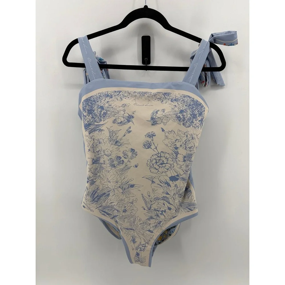 Visual Swim, One PC Swimsuit, Colorful Floral, Reversible, Women Size XL